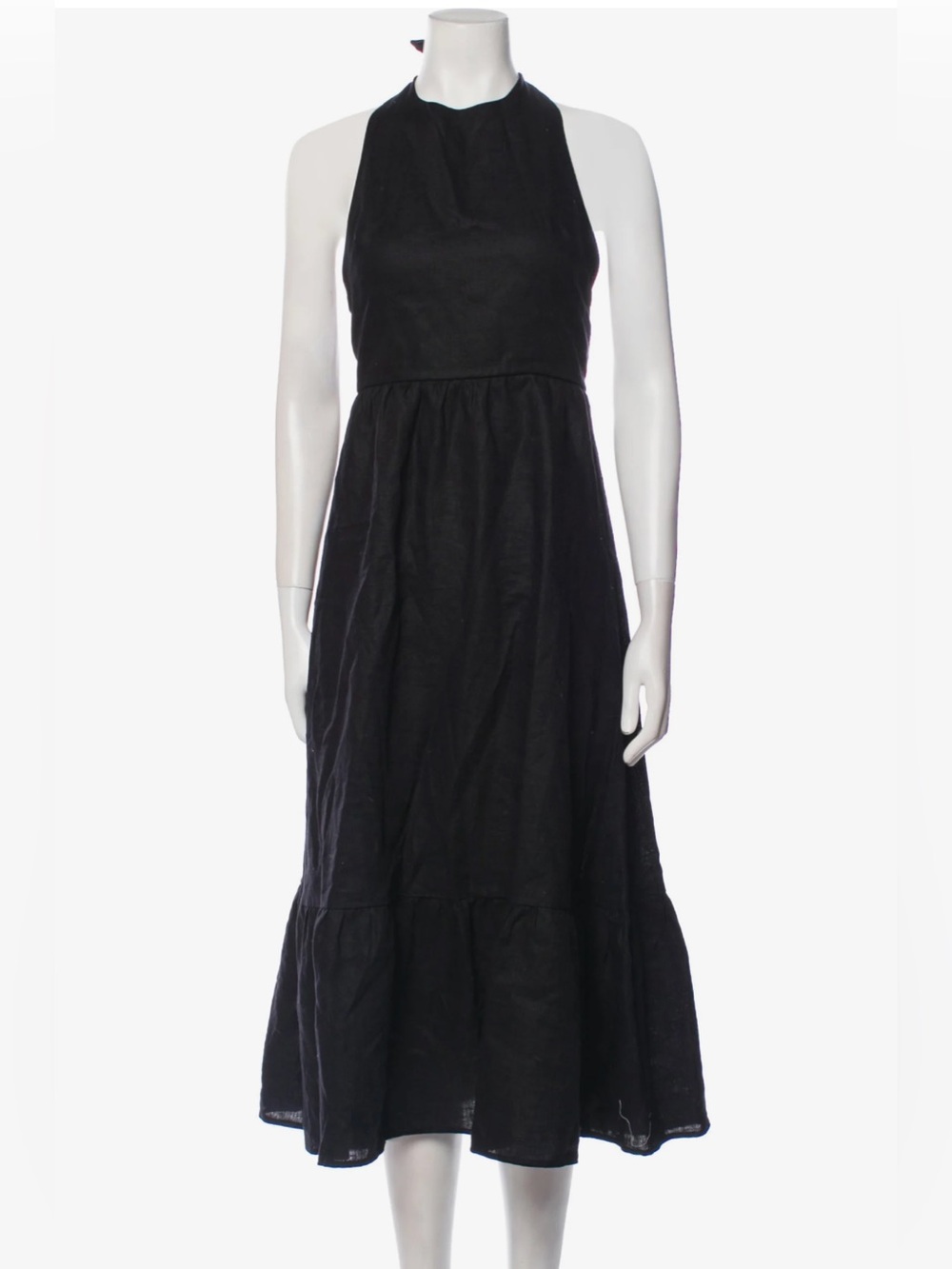 Black Halter Midi Dress - Classic Sleeveless Women's Dress Reformation